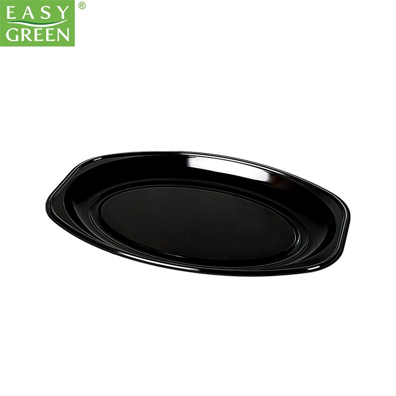OT Series Easy Green Black Disposable Food  Rectangular Plastic Plate
